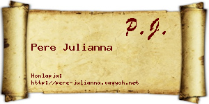 Pere Julianna névjegykártya